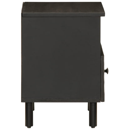 Comodini 2pz Neri 40x33x46 cm in Legno Massello di Mango