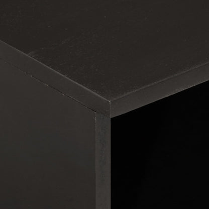 Comodini 2pz Neri 40x33x46 cm in Legno Massello di Mango