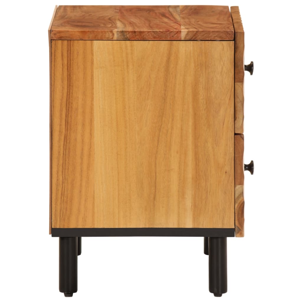 Comodini 2pz 40x33x46 cm in Legno Massello di Acacia
