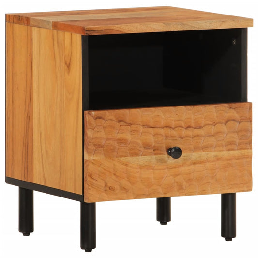 Comodino 40x33x46 cm in Legno Massello di Acacia