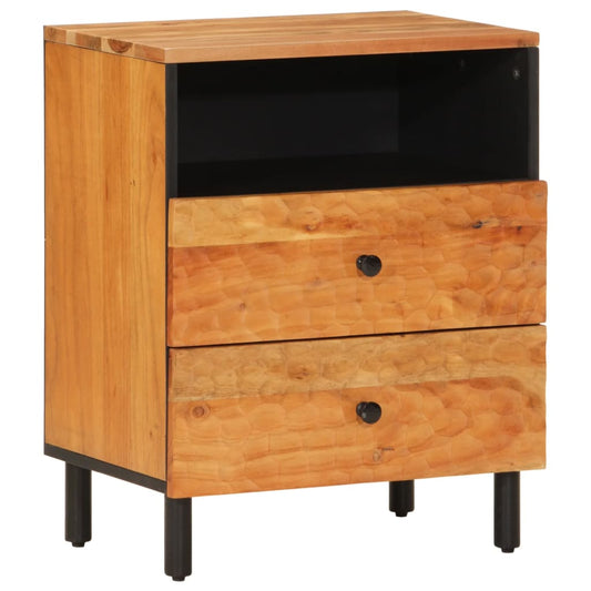 Comodino 50x33x60 cm in Legno Massello di Acacia