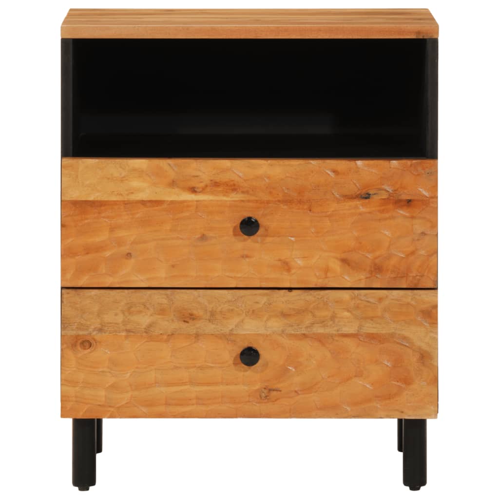 Comodino 50x33x60 cm in Legno Massello di Acacia