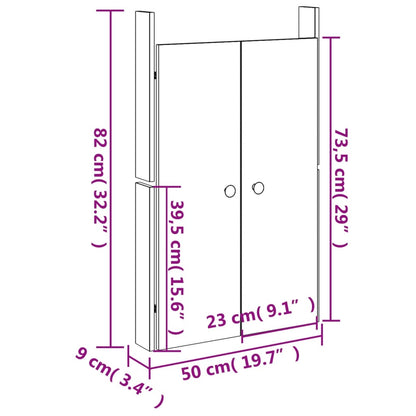 Ante da Cucina da Esterno 2pz 50x9x82 cm Legno Massello di Pino