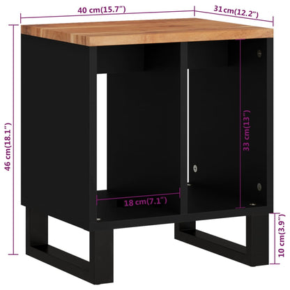 Tavolino 40x31x46 cm Legno Massello Acacia e Legno Multistrato