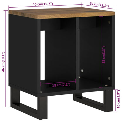 Tavolino 40x31x46 cm Legno Massello Mango e Legno Multistrato