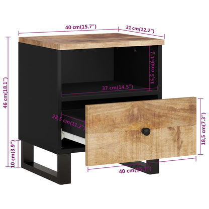 Comodino in Legno Massello di Mango e Legno Multistrato