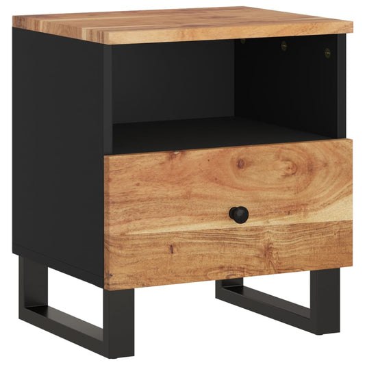 Comodino in Legno Massello di Acacia e Legno Multistrato
