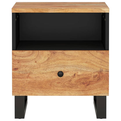Comodino in Legno Massello di Acacia e Legno Multistrato
