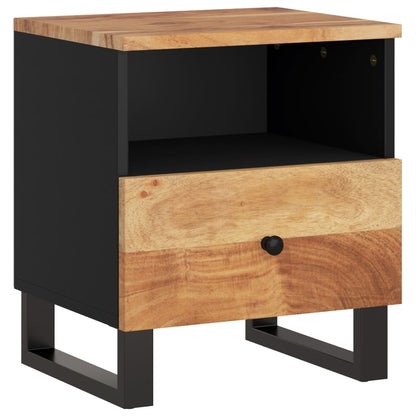 Comodino in Legno Massello di Acacia e Legno Multistrato