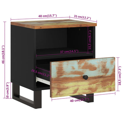 Comodini 2pz in Legno Massello di Recupero e Legno Multistrato