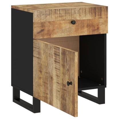 Comodino 50x33x60cm Legno Massello di Mango e Legno Multistrato