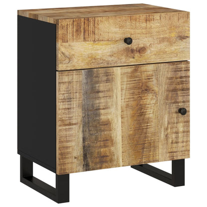 Comodino 50x33x60cm Legno Massello di Mango e Legno Multistrato