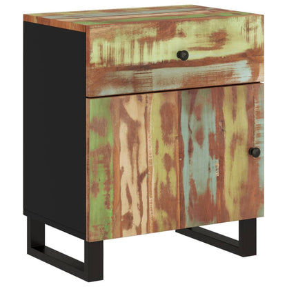 Comodino 50x33x60cm Legno Massello Recupero e Legno Multistrato