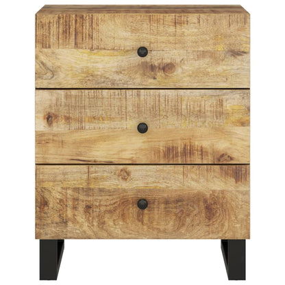 Comodino 50x33x62cm Legno Massello di Mango e Legno Multistrato
