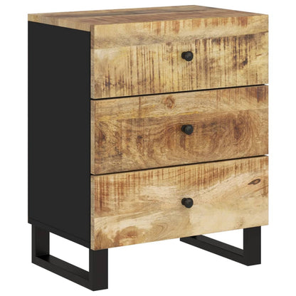 Comodino 50x33x62cm Legno Massello di Mango e Legno Multistrato