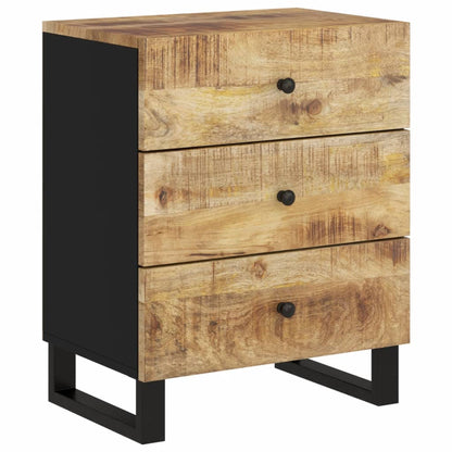 Comodino 50x33x62cm Legno Massello di Mango e Legno Multistrato