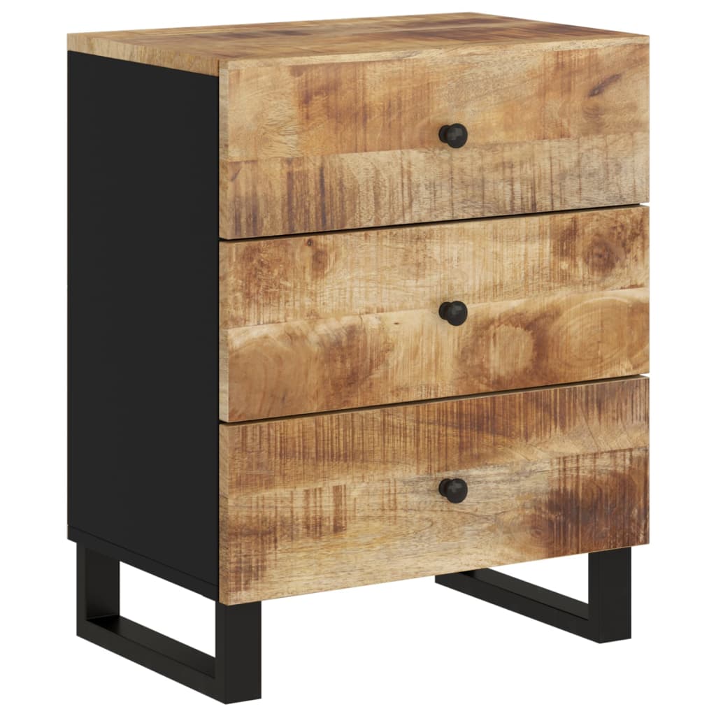 Comodino 50x33x62cm Legno Massello di Mango e Legno Multistrato