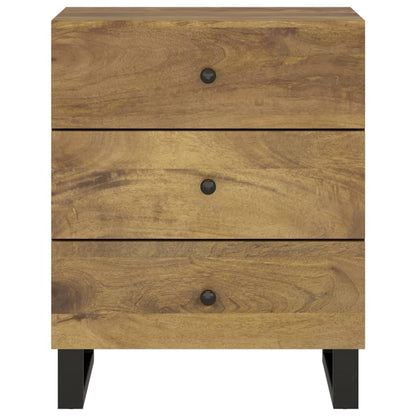 Comodino 50x33x62cm Legno Massello di Mango e Legno Multistrato