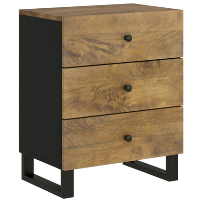 Comodino 50x33x62cm Legno Massello di Mango e Legno Multistrato