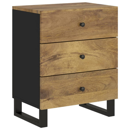 Comodino 50x33x62cm Legno Massello di Mango e Legno Multistrato