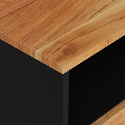 Comodino 50x33x62 cm Legno Massello Acacia e Legno Multistrato