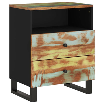 Comodino 50x33x62cm Legno Massello Recupero e Legno Multistrato