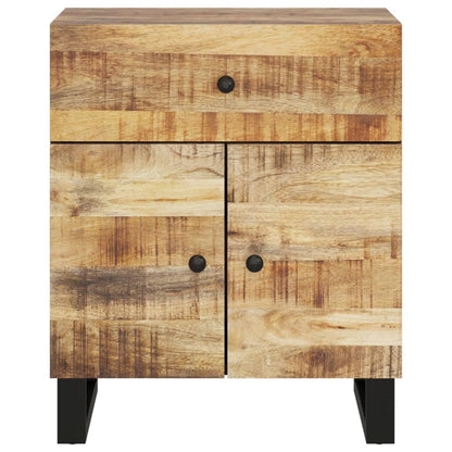 Comodino 50x33x60cm Legno Massello di Mango e Legno Multistrato