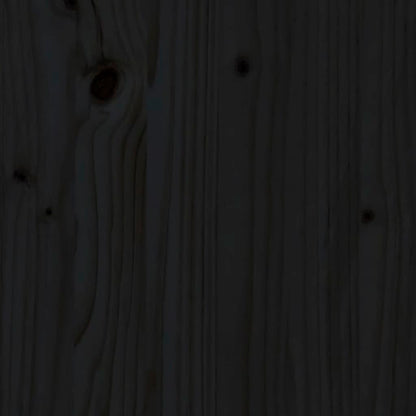Portalegna Nero 110x35x108,5 cm in Legno Massello di Pino