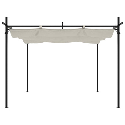 Pergola con Tetto Retrattile Crema 295x292x230 cm