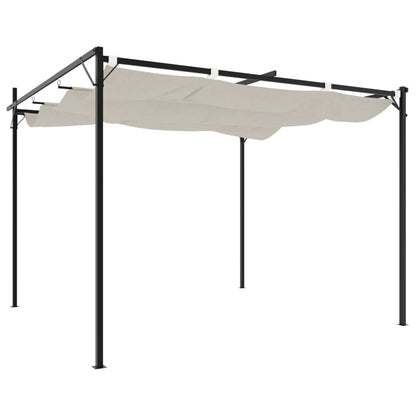 Pergola con Tetto Retrattile Crema 295x292x230 cm