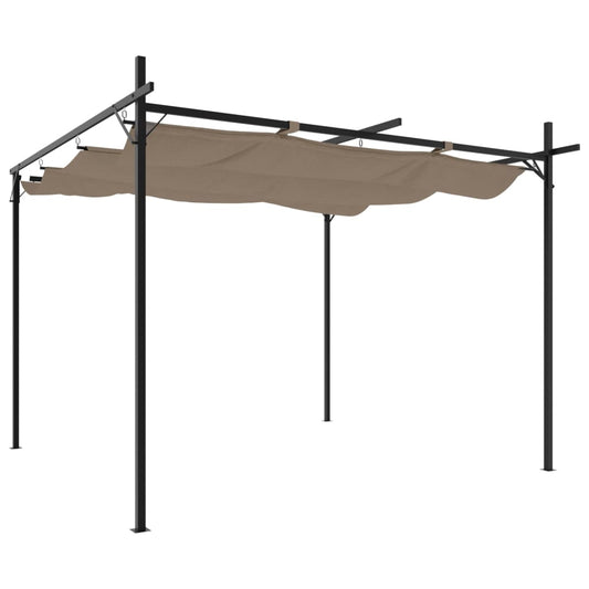 Pergola con Tetto Retrattile Tortora 295x292x230 cm