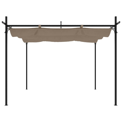 Pergola con Tetto Retrattile Tortora 295x292x230 cm