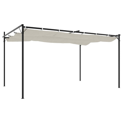 Pergola con Tetto Retrattile Crema 395x292x230 cm