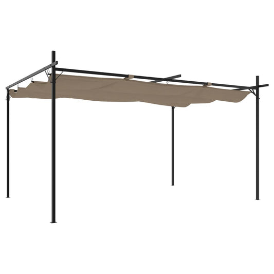 Pergola con Tetto Retrattile Tortora 395x292x230 cm
