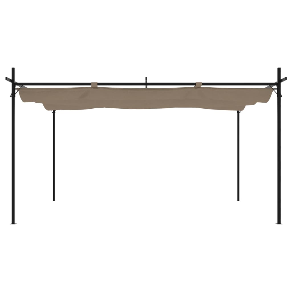 Pergola con Tetto Retrattile Tortora 395x292x230 cm