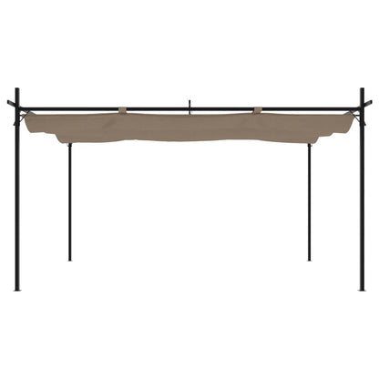 Pergola con Tetto Retrattile Tortora 395x292x230 cm