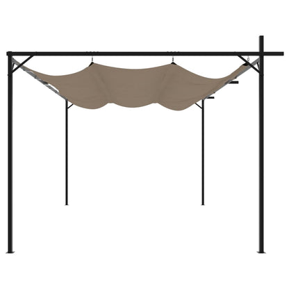 Pergola con Tetto Retrattile Tortora 395x292x230 cm