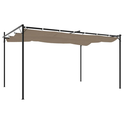 Pergola con Tetto Retrattile Tortora 395x292x230 cm
