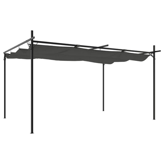 Pergola con Tetto Retrattile Antracite 395x292x230 cm