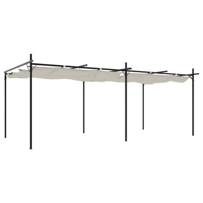 Pergola con Tetto Retrattile Crema 589x292x230 cm