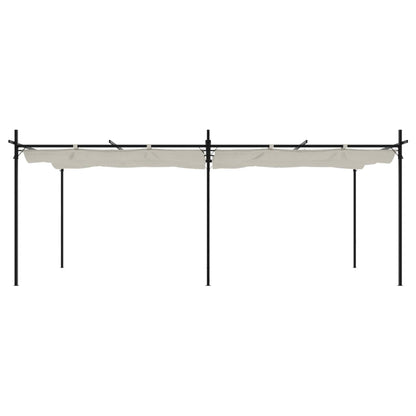 Pergola con Tetto Retrattile Crema 589x292x230 cm