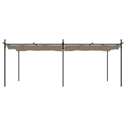 Pergola con Tetto Retrattile Tortora 589x292x230 cm