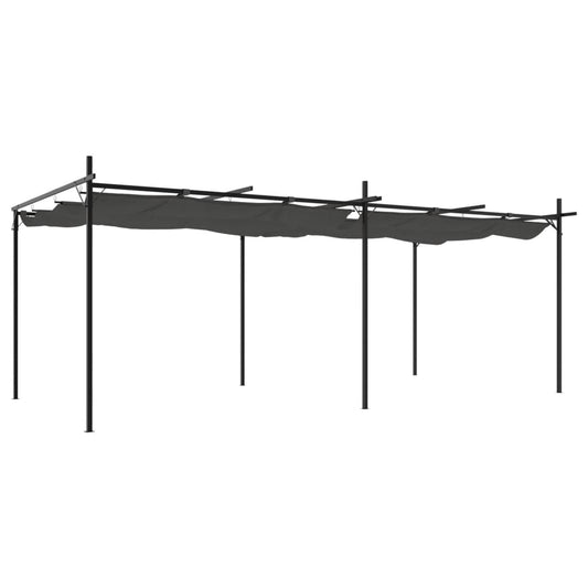 Pergola con Tetto Retrattile Antracite 589x292x230 cm