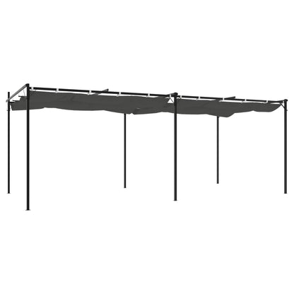 Pergola con Tetto Retrattile Antracite 589x292x230 cm