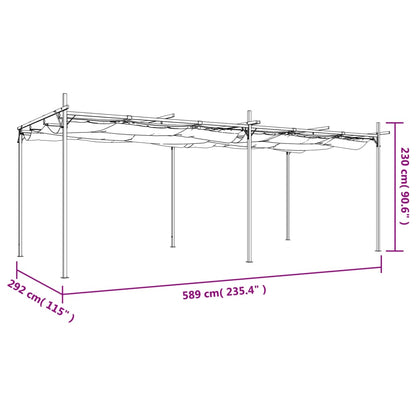 Pergola con Tetto Retrattile Antracite 589x292x230 cm