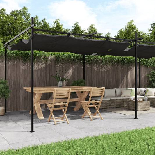 Pergola con Tetto Retrattile Antracite 589x292x230 cm