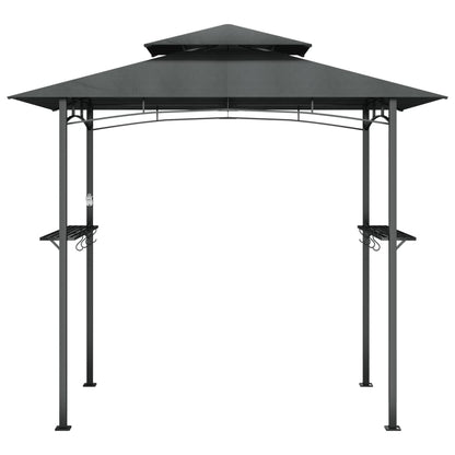 Gazebo Barbecue Ripiani Laterali Antracite 240x150x243 Acciaio