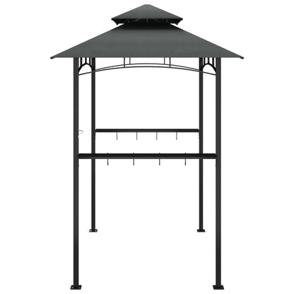 Gazebo Barbecue Ripiani Laterali Antracite 240x150x243 Acciaio