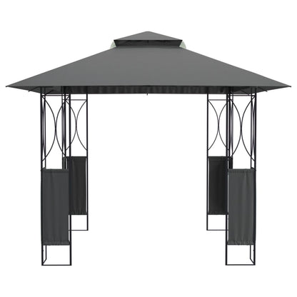 Gazebo con Tetto Antracite 300x300x270 cm Acciaio
