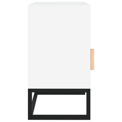 Comodini 2 pz Bianchi 40x30x55,5 cm Legno Multistrato e Ferro
